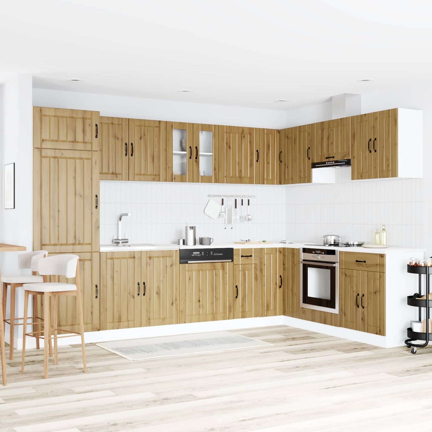 Mosogatószekrény Lucca 2 db Artisan tölgy Szerelt Fa