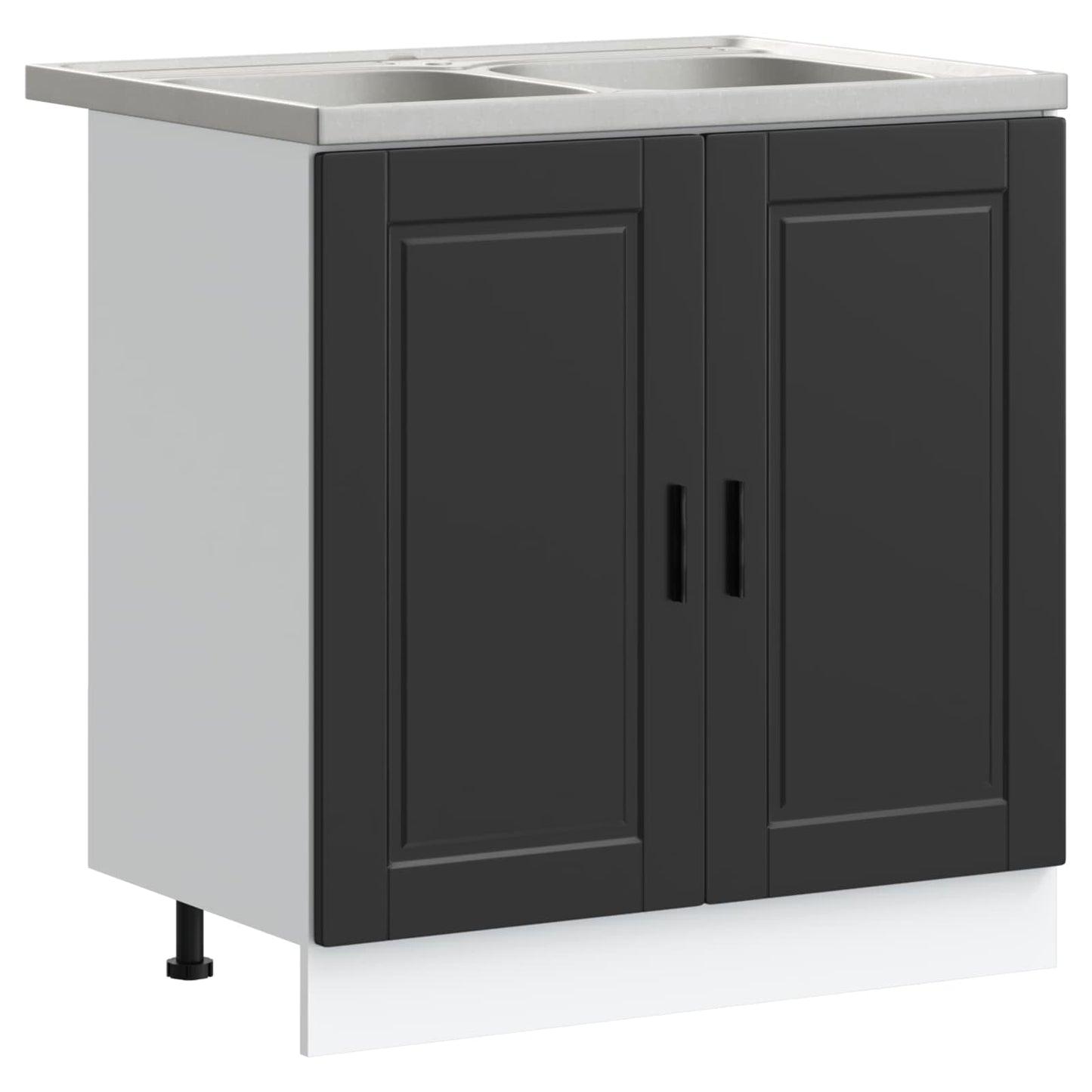Mosogatószekrény Porto 2 db Fekete 80 x 46 x 81,5 cm Szerelt Fa