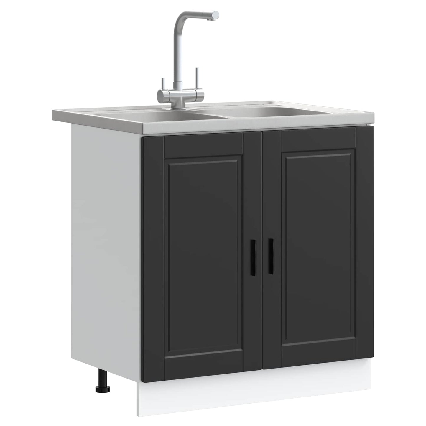 Mosogatószekrény Porto 2 db Fekete 80 x 46 x 81,5 cm Szerelt Fa