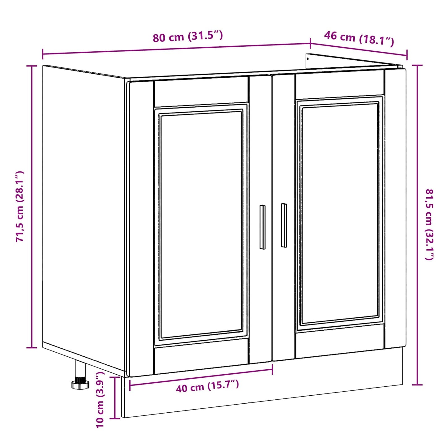 Mosogatószekrény tárolóval ajtóval Porto 2 pcs Barna Faanyag