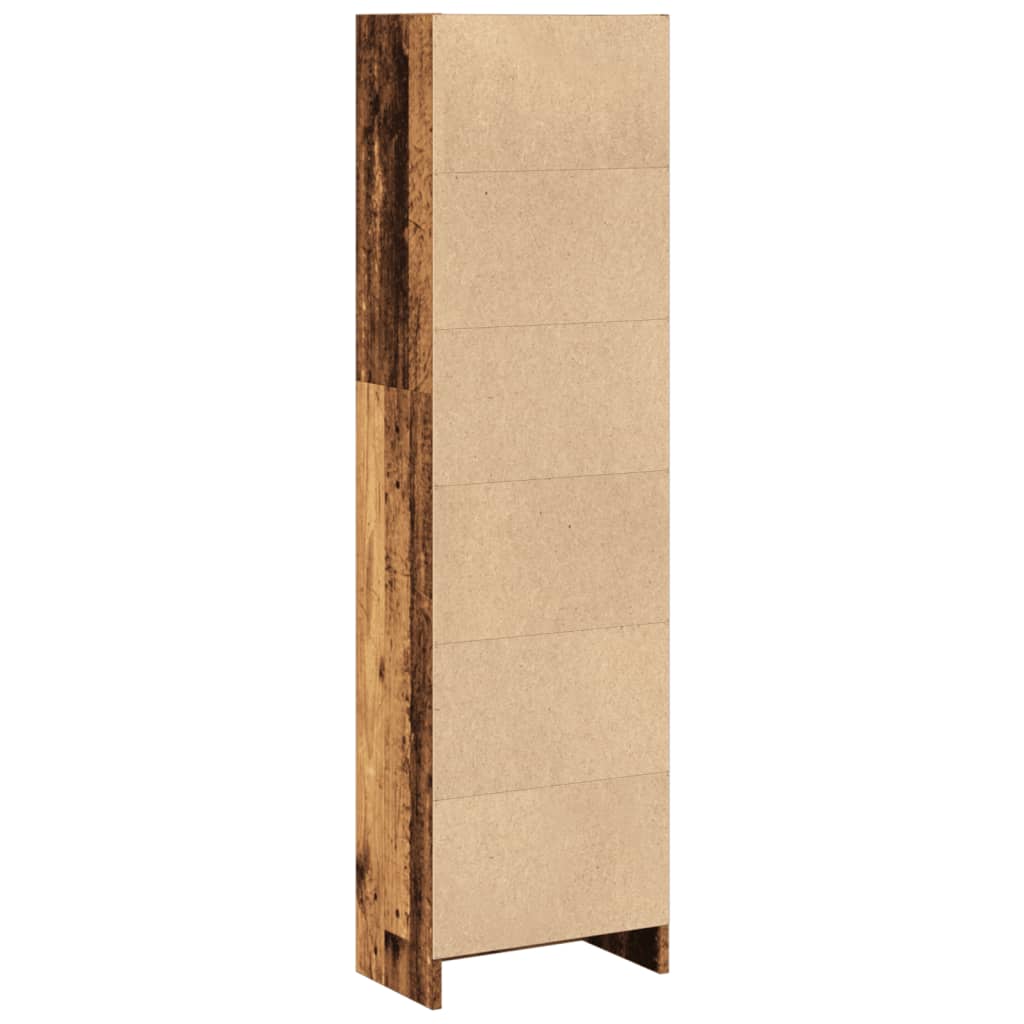 antik fa színű szerelt fa könyvespolc 40 x 24 x 143 cm