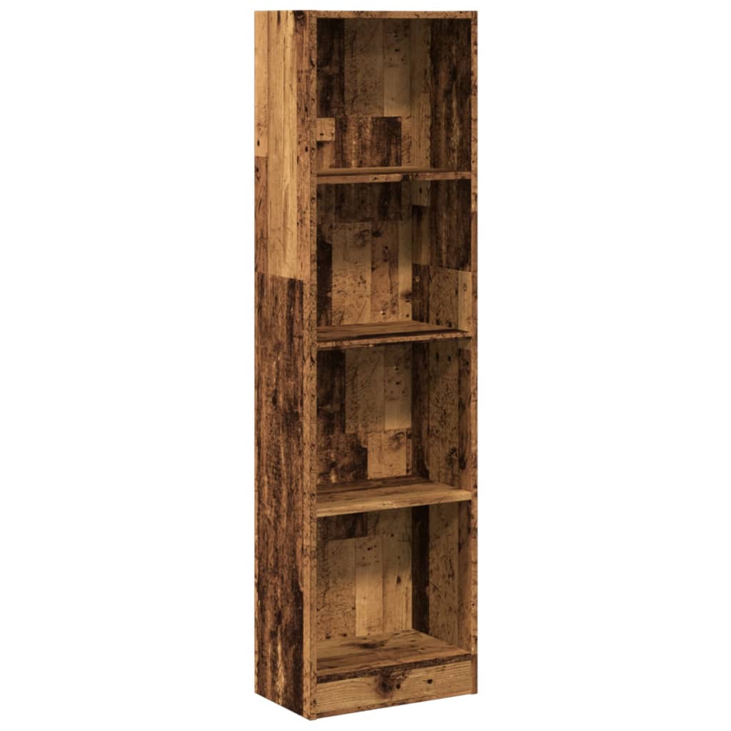 antik fa színű szerelt fa könyvespolc 40 x 24 x 176 cm