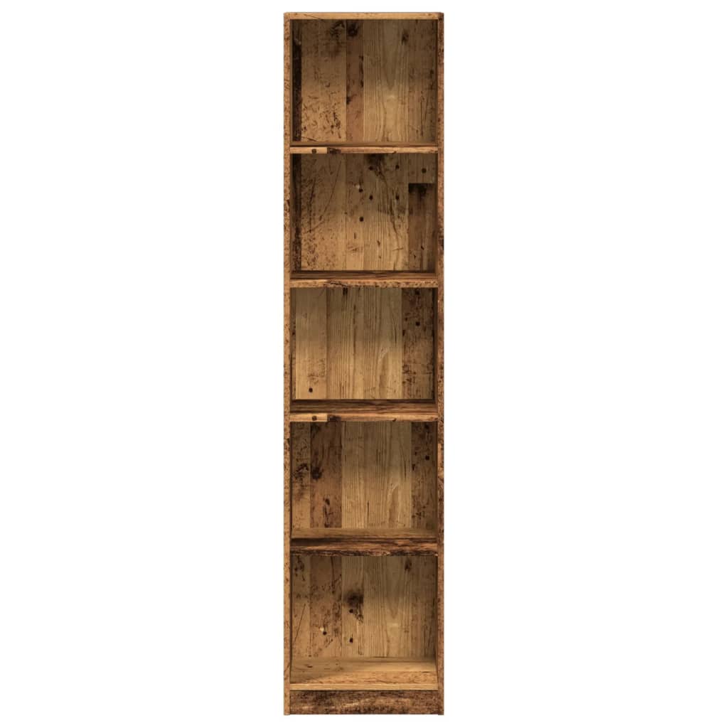 antik fa színű szerelt fa könyvespolc 40 x 24 x 176 cm