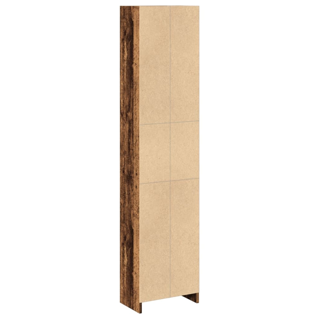 antik fa színű szerelt fa könyvespolc 40 x 24 x 176 cm