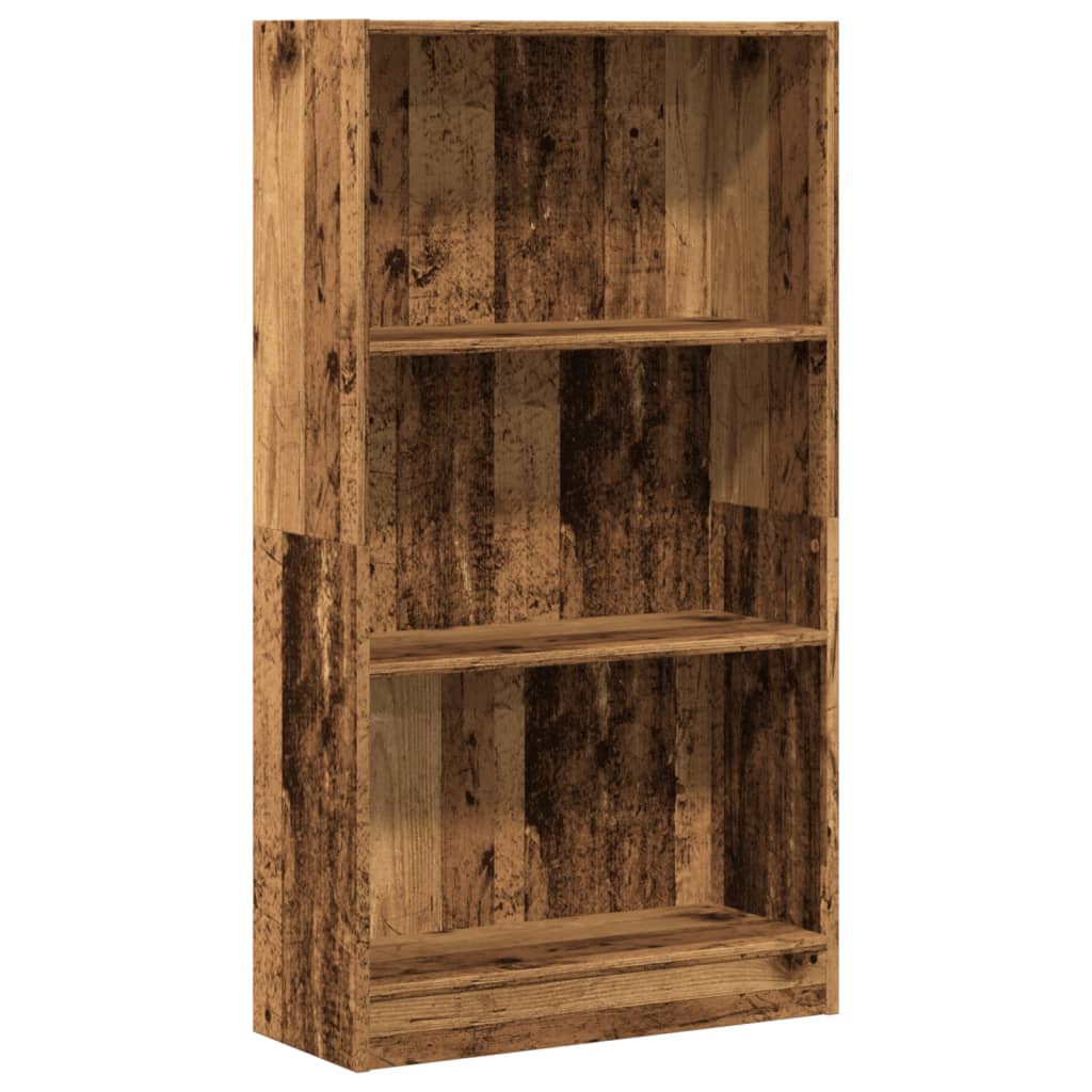 antik fa színű szerelt fa könyvespolc 60 x 24 x 109 cm