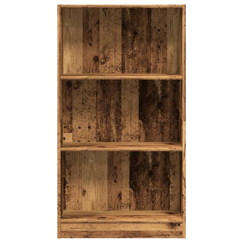 antik fa színű szerelt fa könyvespolc 60 x 24 x 109 cm