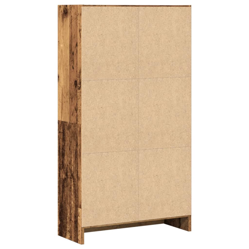 antik fa színű szerelt fa könyvespolc 60 x 24 x 109 cm