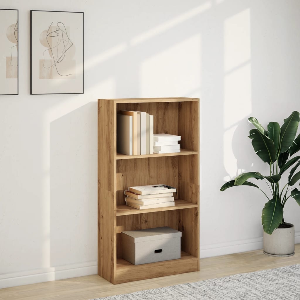 kézműves tölgy szerelt fa könyvespolc 60 x 24 x 109 cm