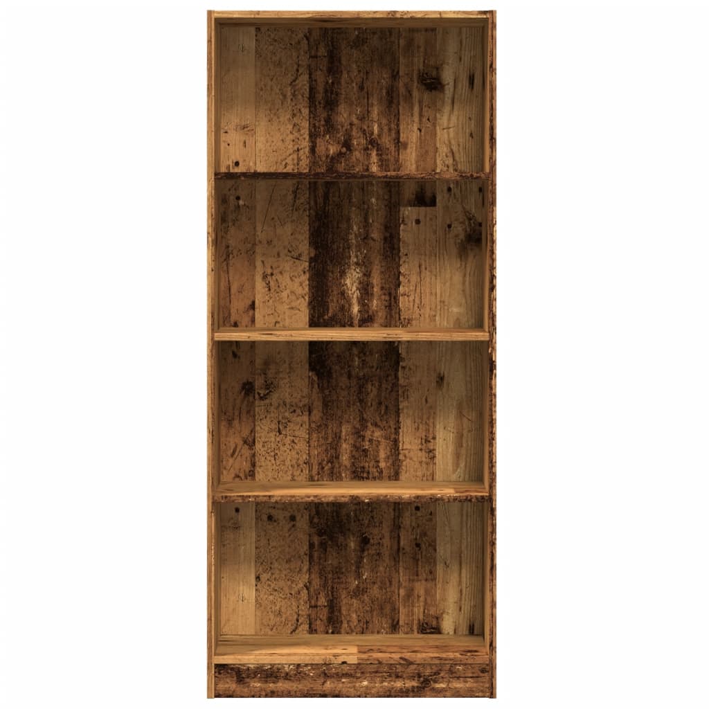 antik fa színű szerelt fa könyvespolc 60 x 24 x 143 cm