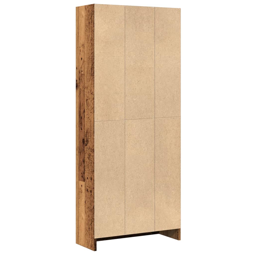 antik fa színű szerelt fa könyvespolc 60 x 24 x 143 cm