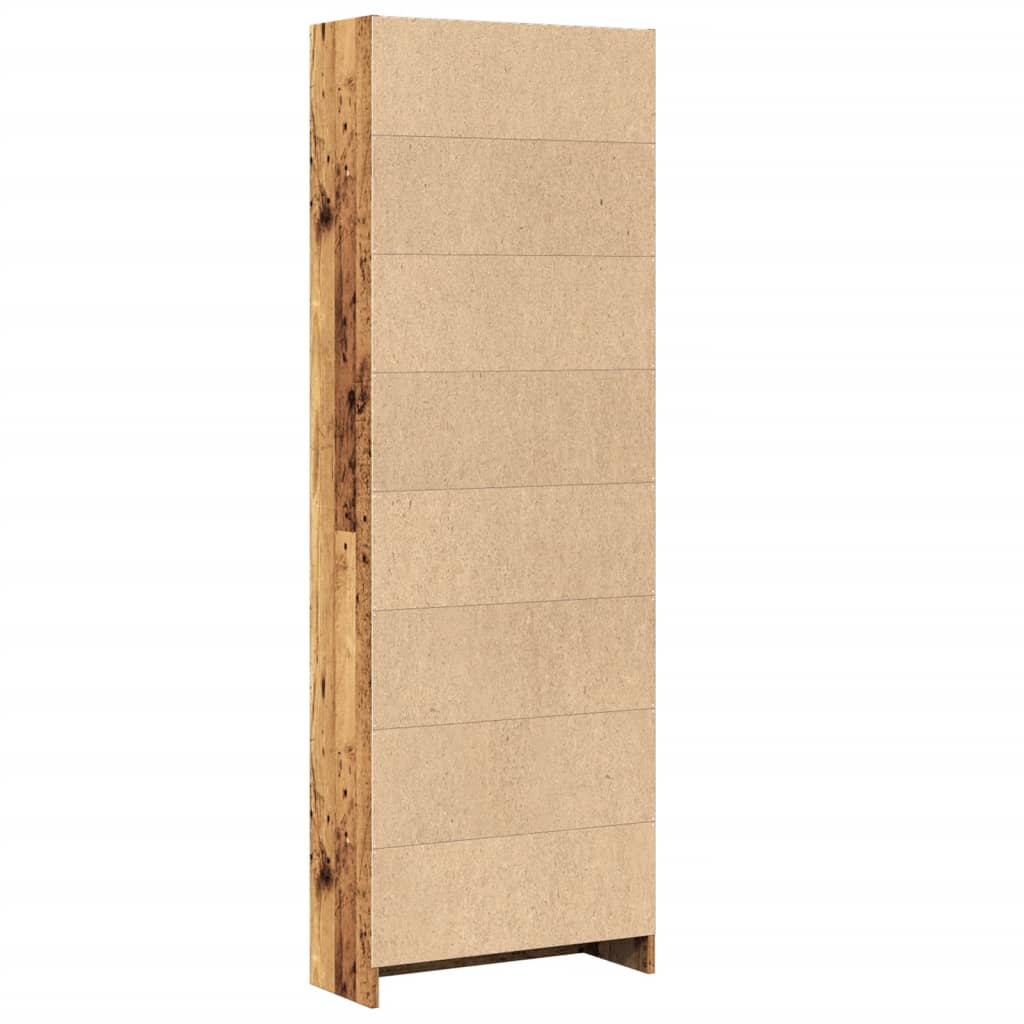 antik fa színű szerelt fa könyvespolc 60 x 24 x 176 cm