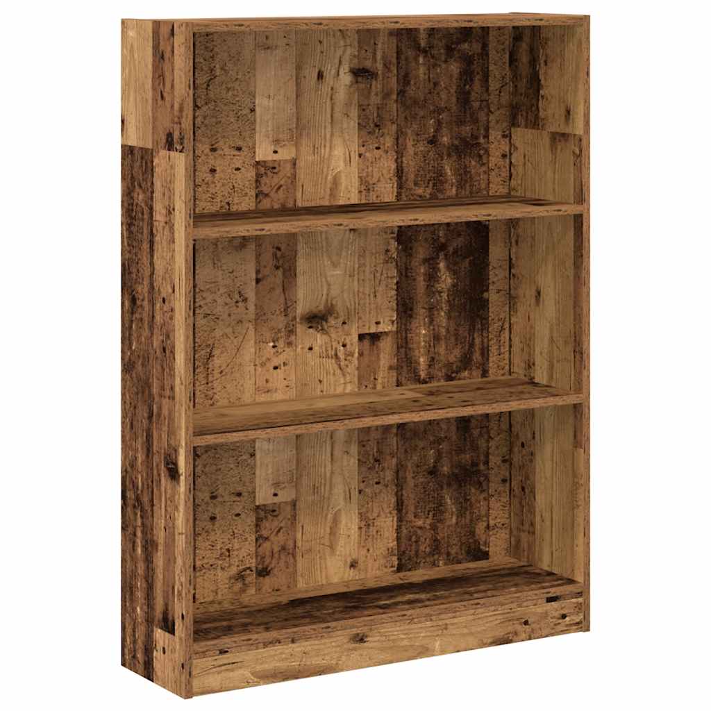 antik fa színű szerelt fa könyvespolc 80 x 24 x 109 cm