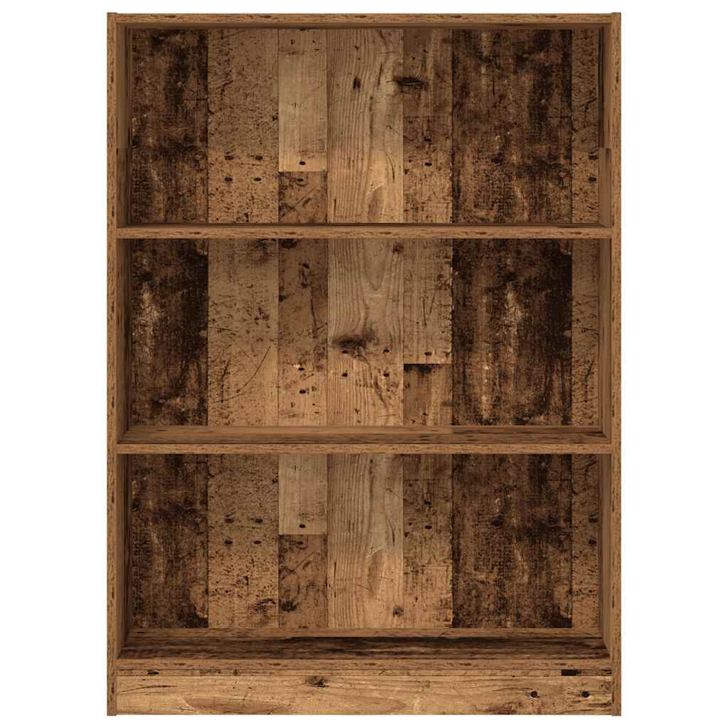 antik fa színű szerelt fa könyvespolc 80 x 24 x 109 cm