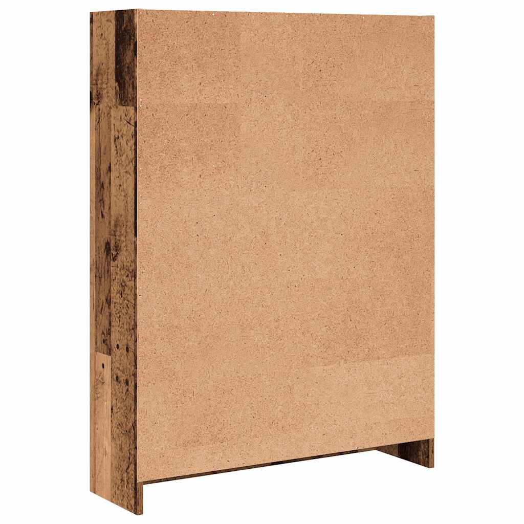 antik fa színű szerelt fa könyvespolc 80 x 24 x 109 cm