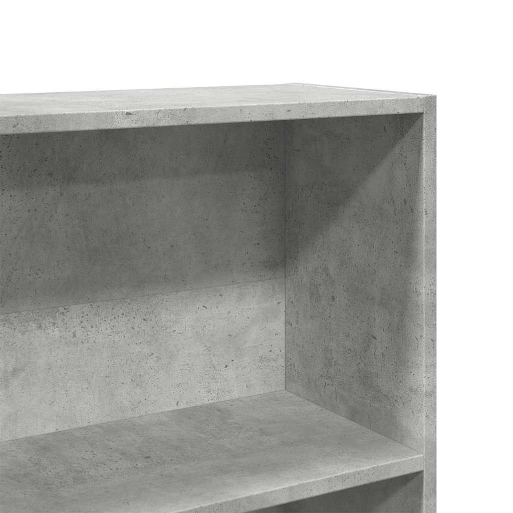 betonszürke szerelt fa könyvespolc 80 x 24 x 176 cm