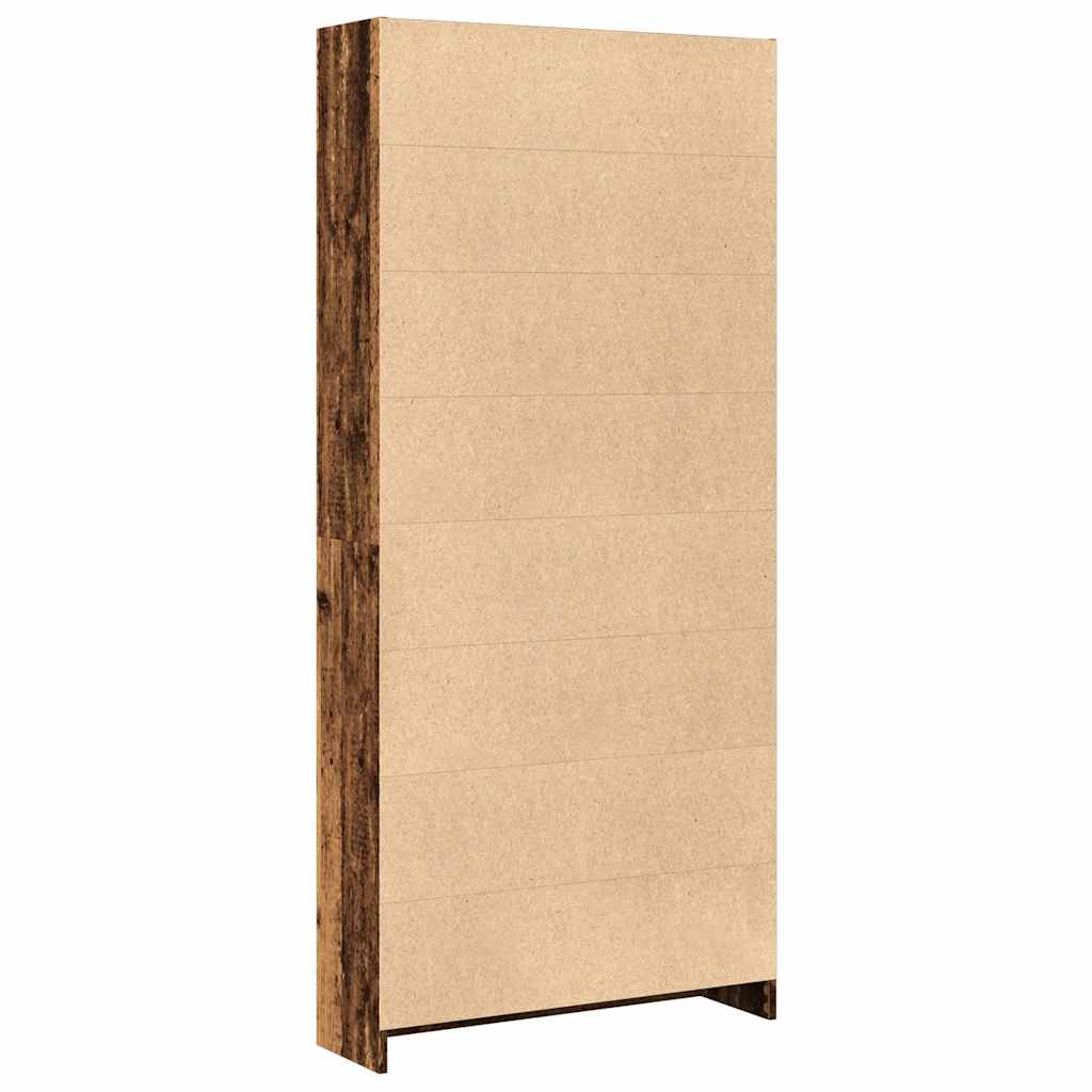 antik fa színű szerelt fa könyvespolc 80 x 24 x 176 cm