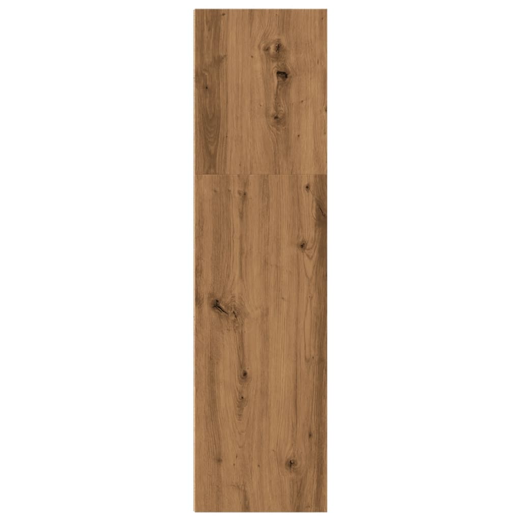 kézműves tölgy színű szerelt fa könyvespolc 40 x 30 x 114 cm