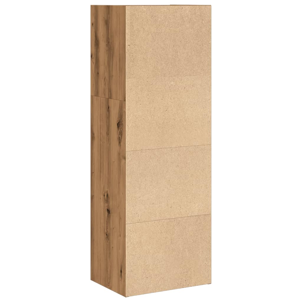 kézműves tölgy színű szerelt fa könyvespolc 40 x 30 x 114 cm