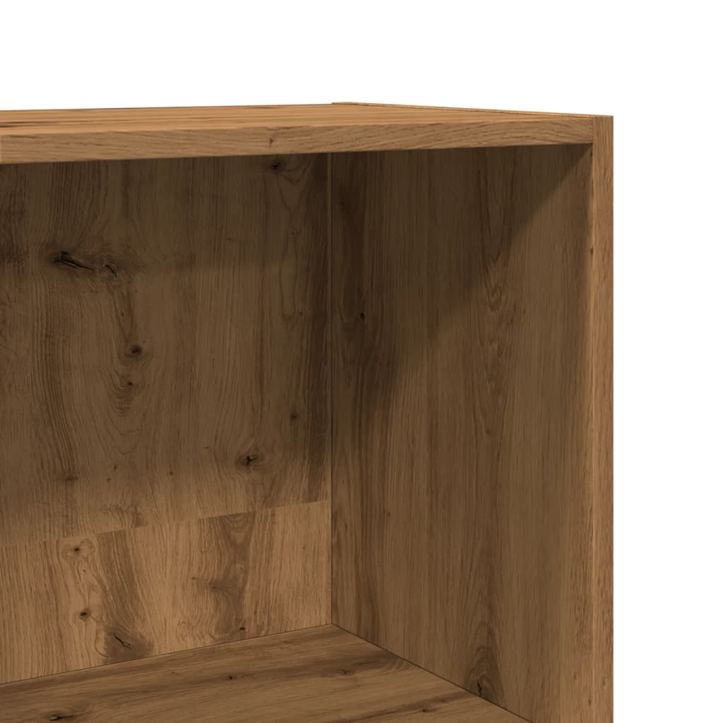 kézműves tölgy színű szerelt fa könyvespolc 40 x 30 x 114 cm