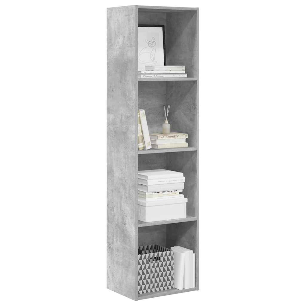 betonszürke szerelt fa könyvespolc 40 x 30 x 152 cm