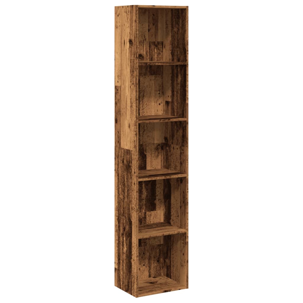 antik fa színű szerelt fa könyvespolc 40 x 30 x 189 cm