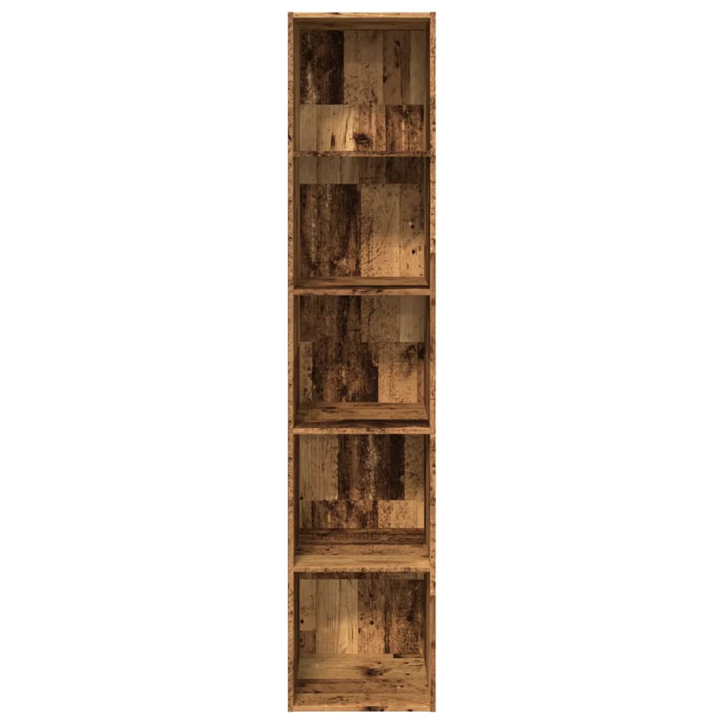 antik fa színű szerelt fa könyvespolc 40 x 30 x 189 cm