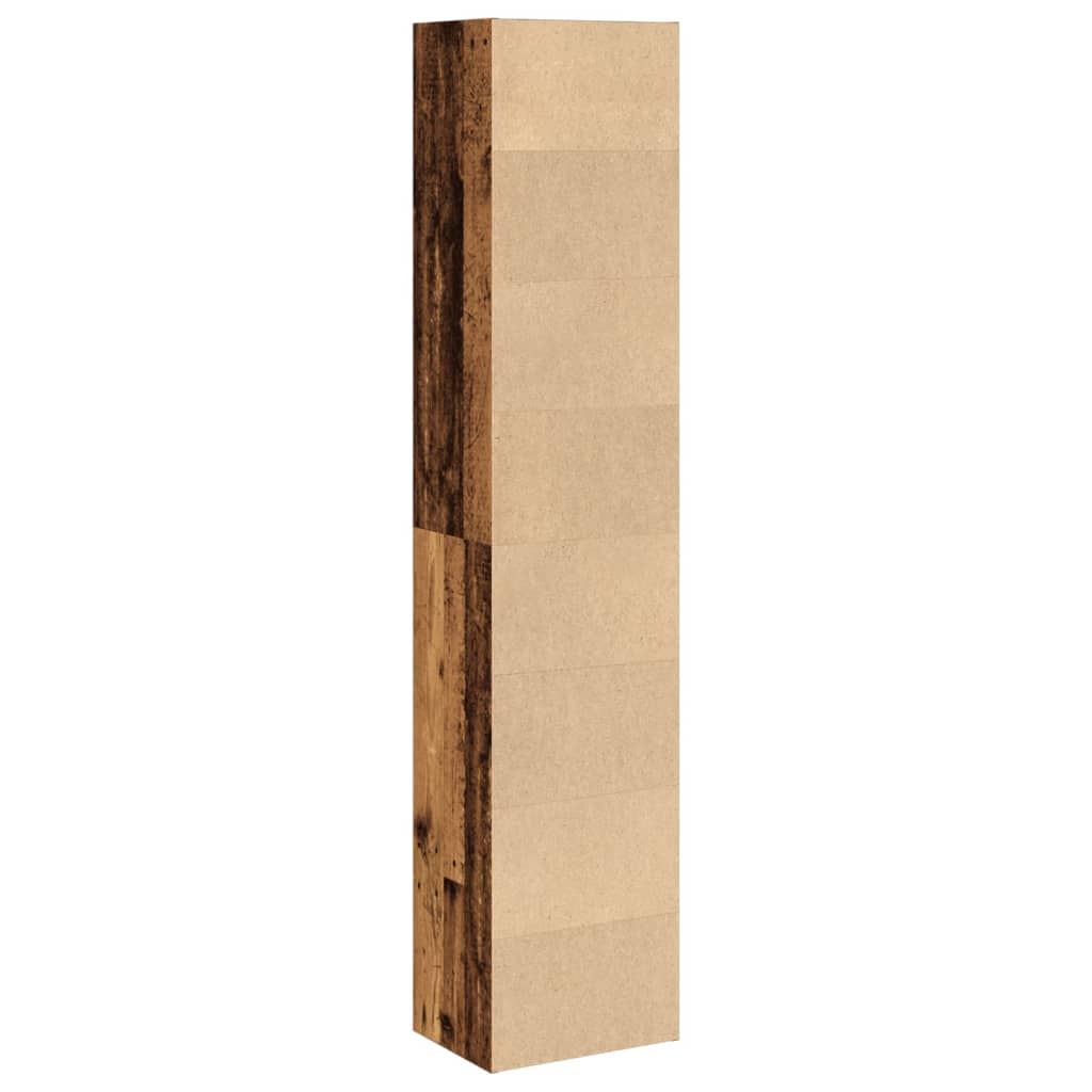 antik fa színű szerelt fa könyvespolc 40 x 30 x 189 cm