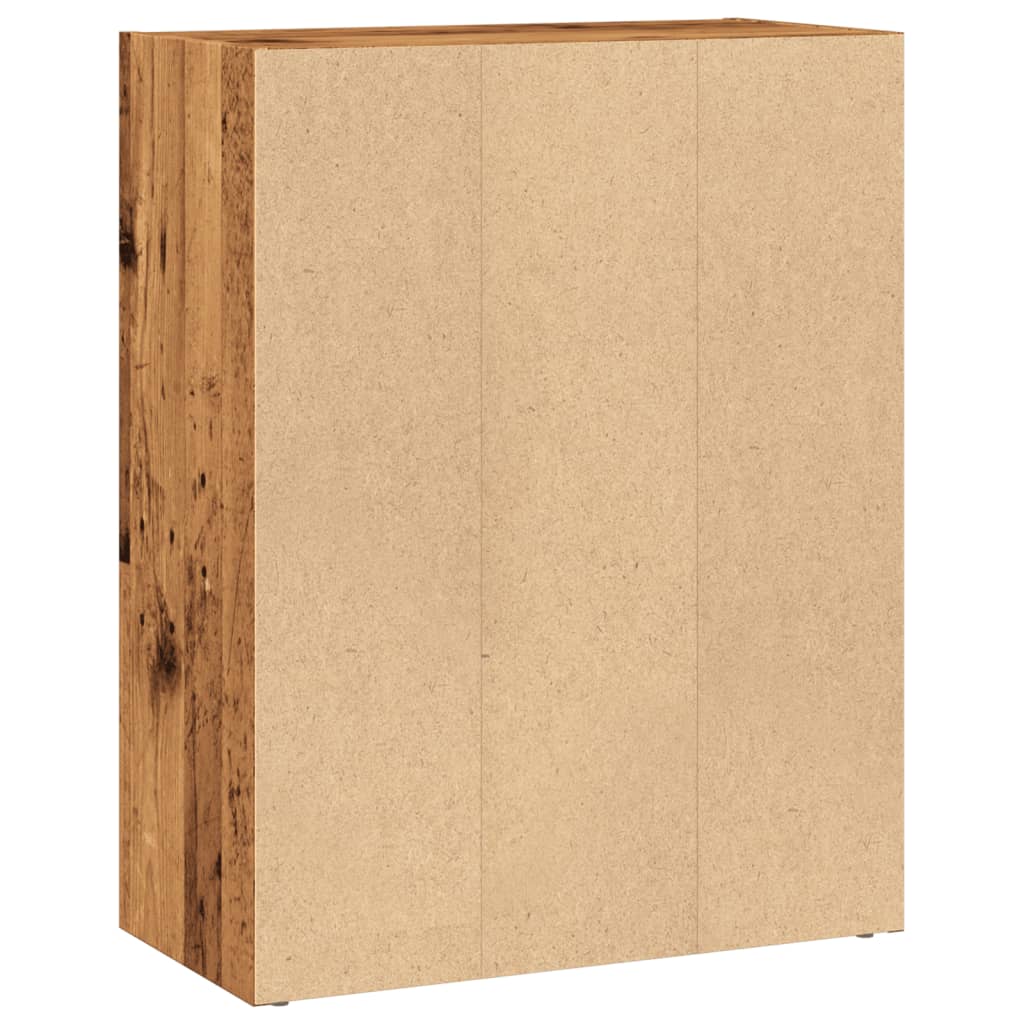 antik fa színű szerelt fa könyvespolc 60 x 30 x 77 cm