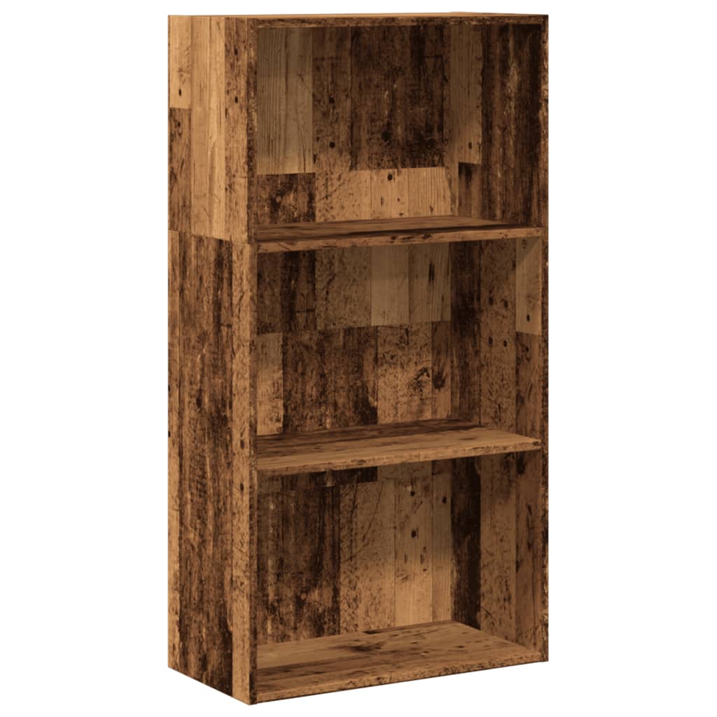 antik fa színű szerelt fa könyvespolc 60 x 30 x 114 cm