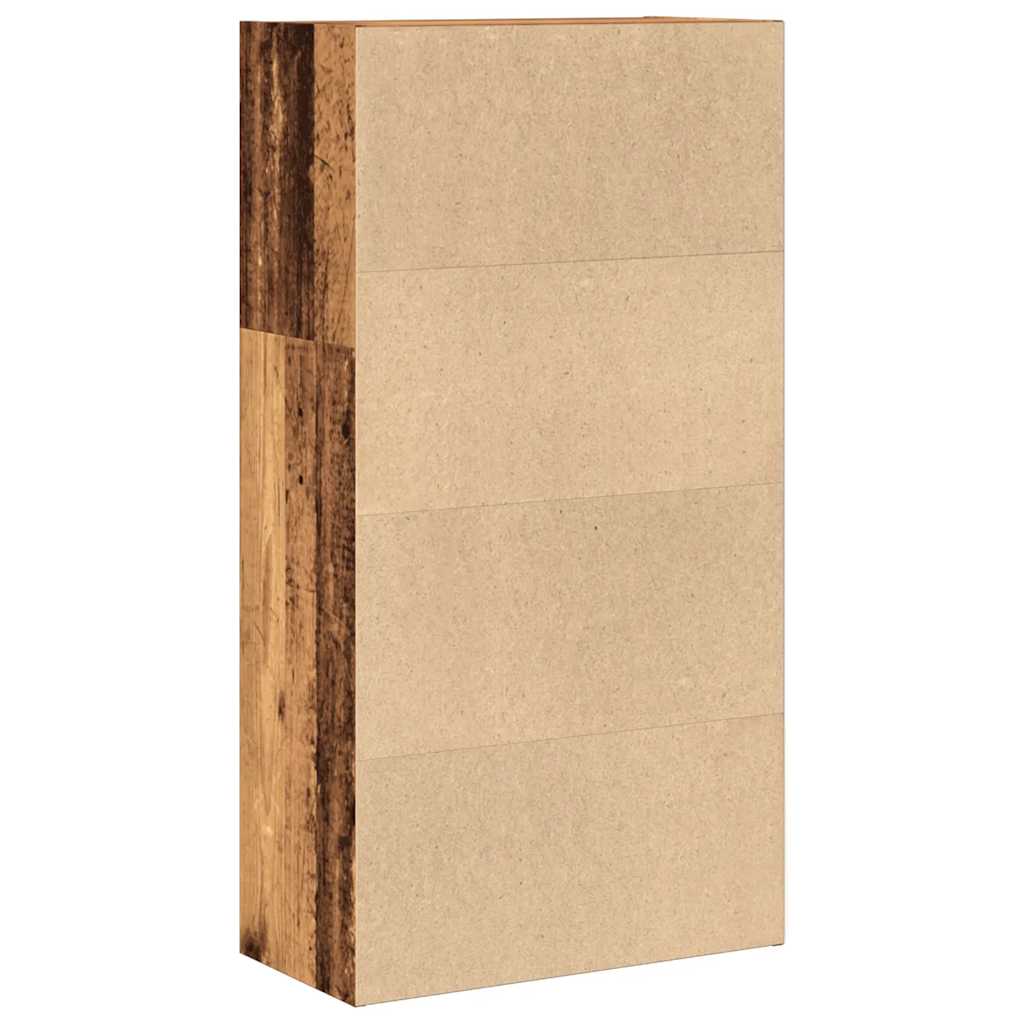 antik fa színű szerelt fa könyvespolc 60 x 30 x 114 cm