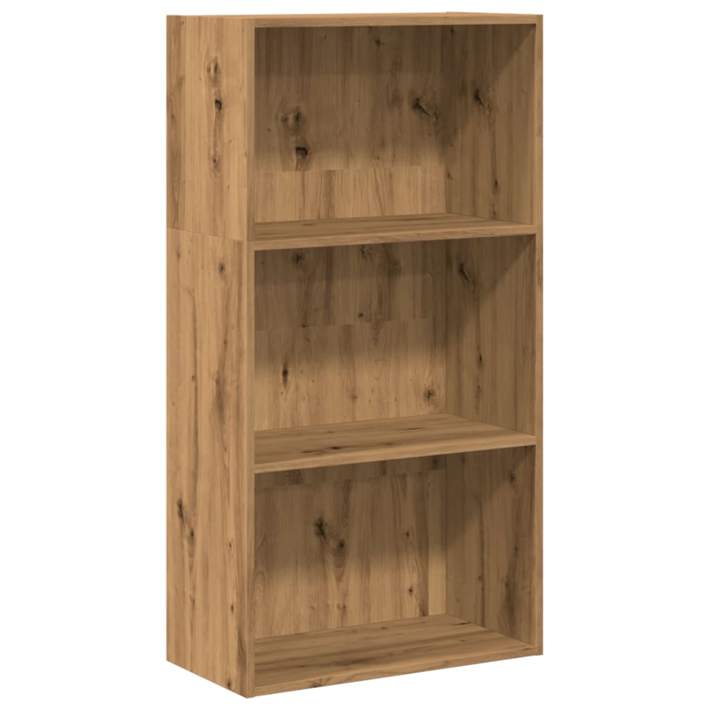 kézműves tölgy színű szerelt fa könyvespolc 60 x 30 x 114 cm
