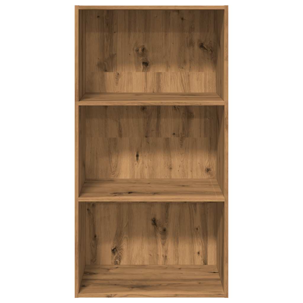 kézműves tölgy színű szerelt fa könyvespolc 60 x 30 x 114 cm