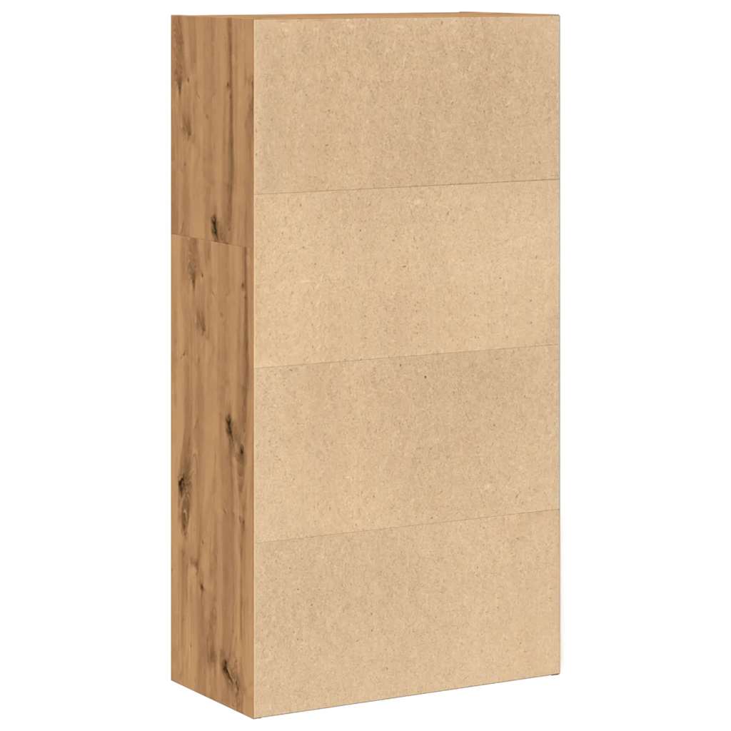 kézműves tölgy színű szerelt fa könyvespolc 60 x 30 x 114 cm