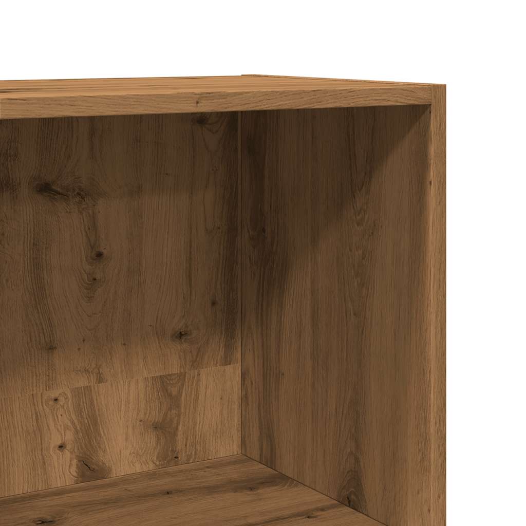 kézműves tölgy színű szerelt fa könyvespolc 60 x 30 x 114 cm