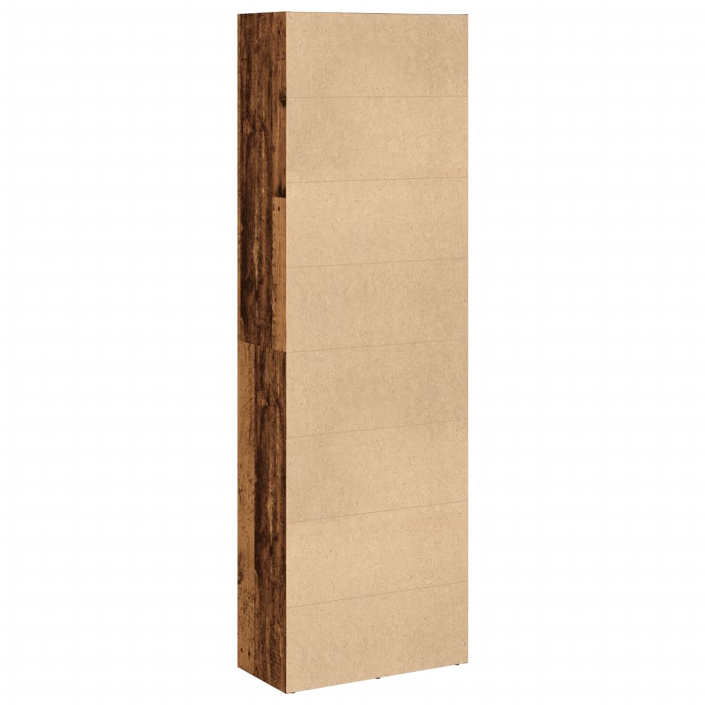 antik fa színű szerelt fa könyvespolc 60 x 30 x 189 cm