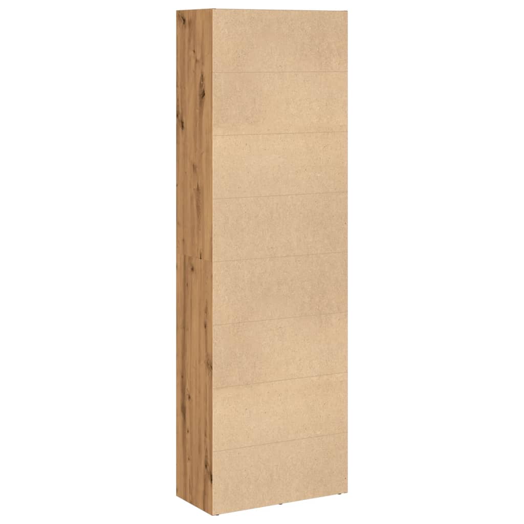 kézműves tölgy színű szerelt fa könyvespolc 60 x 30 x 189 cm