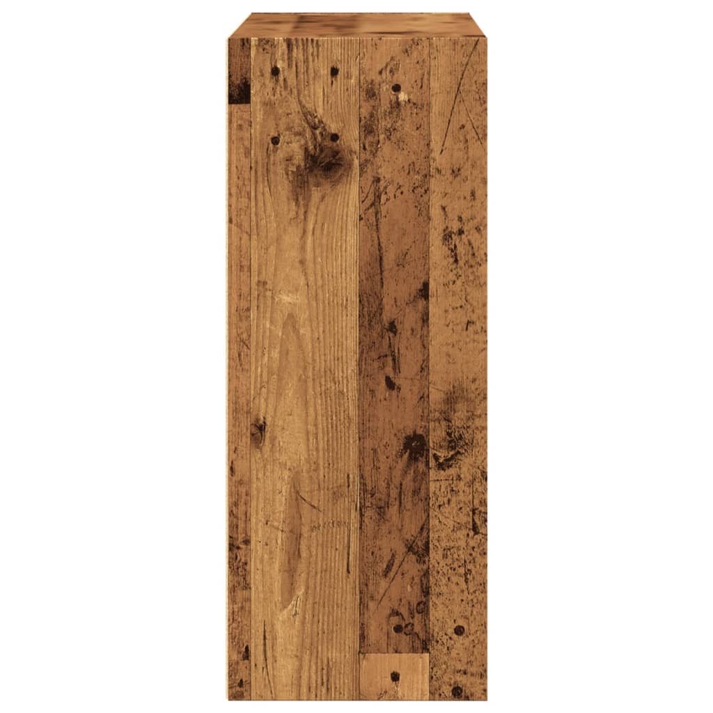 antik fa színű szerelt fa könyvespolc 80 x 30 x 77 cm