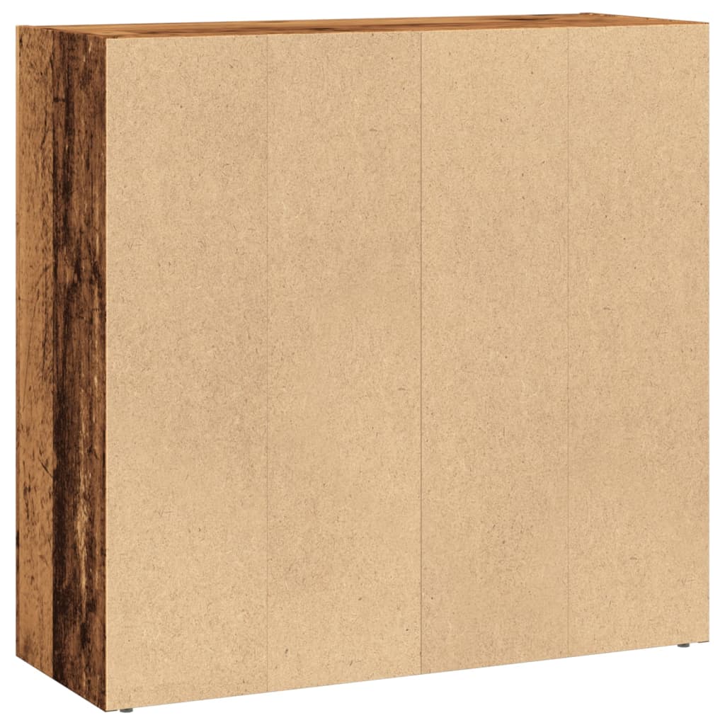 antik fa színű szerelt fa könyvespolc 80 x 30 x 77 cm
