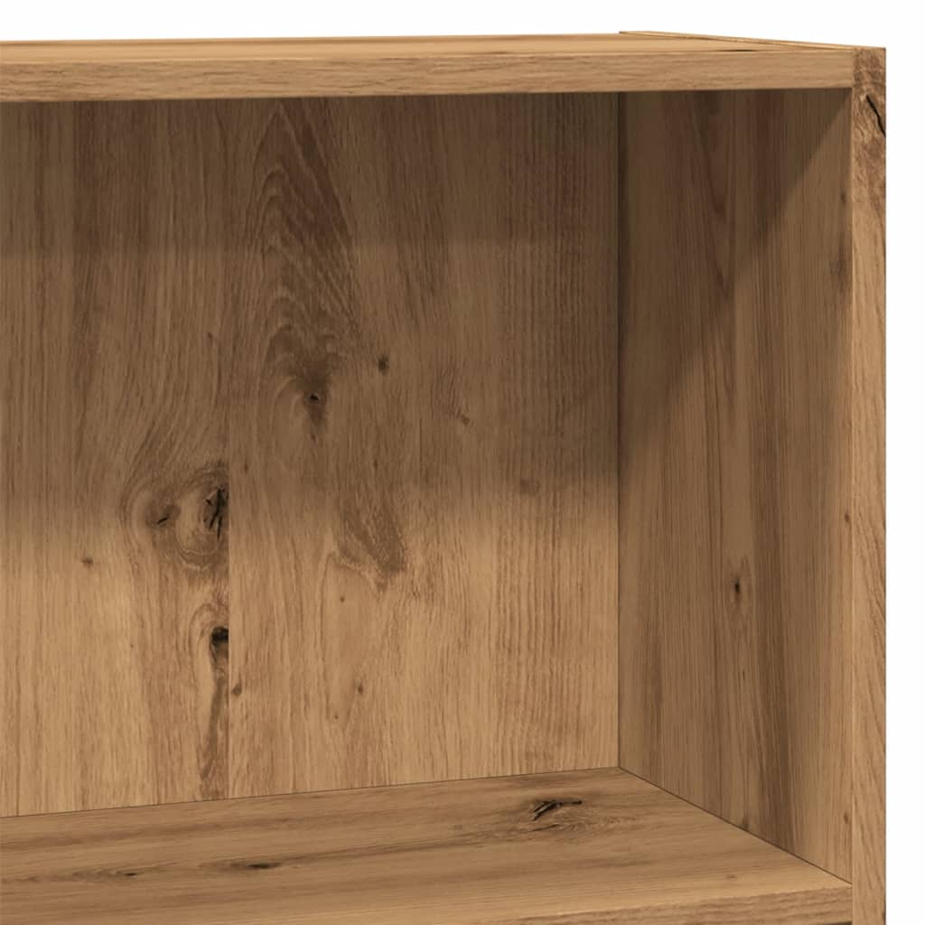 kézműves tölgy színű szerelt fa könyvespolc 80 x 30 x 77 cm