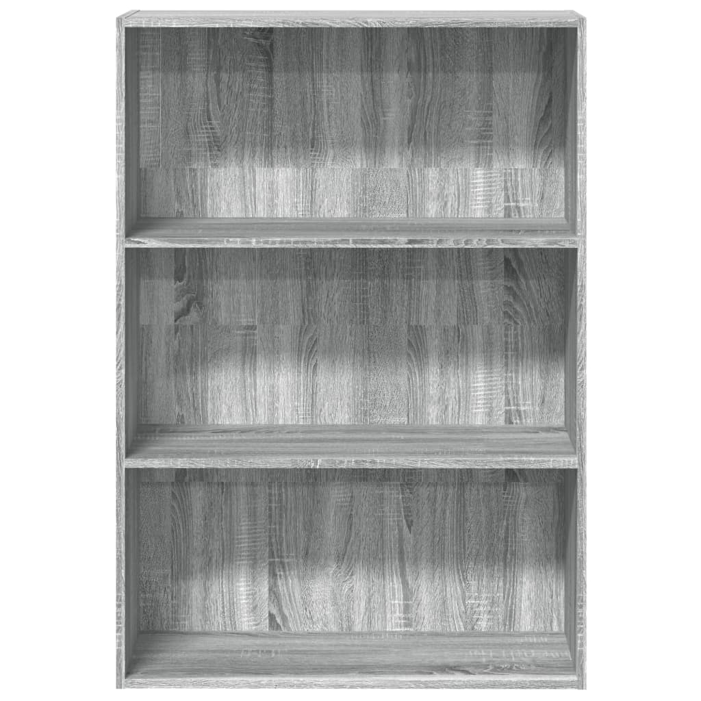 szürke sonoma színű szerelt fa könyvespolc 80 x 30 x 114 cm