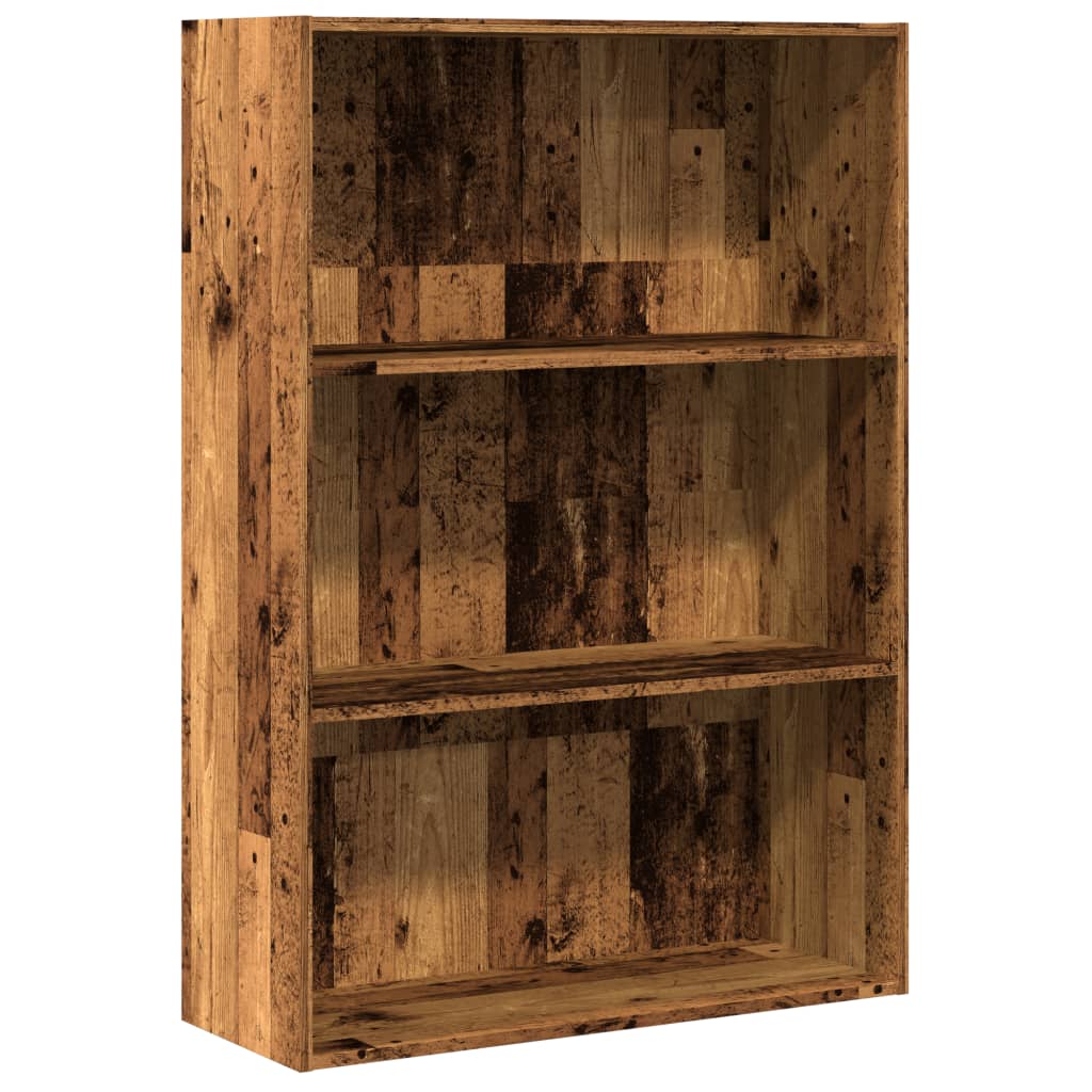 antik fa színű szerelt fa könyvespolc 80 x 30 x 114 cm
