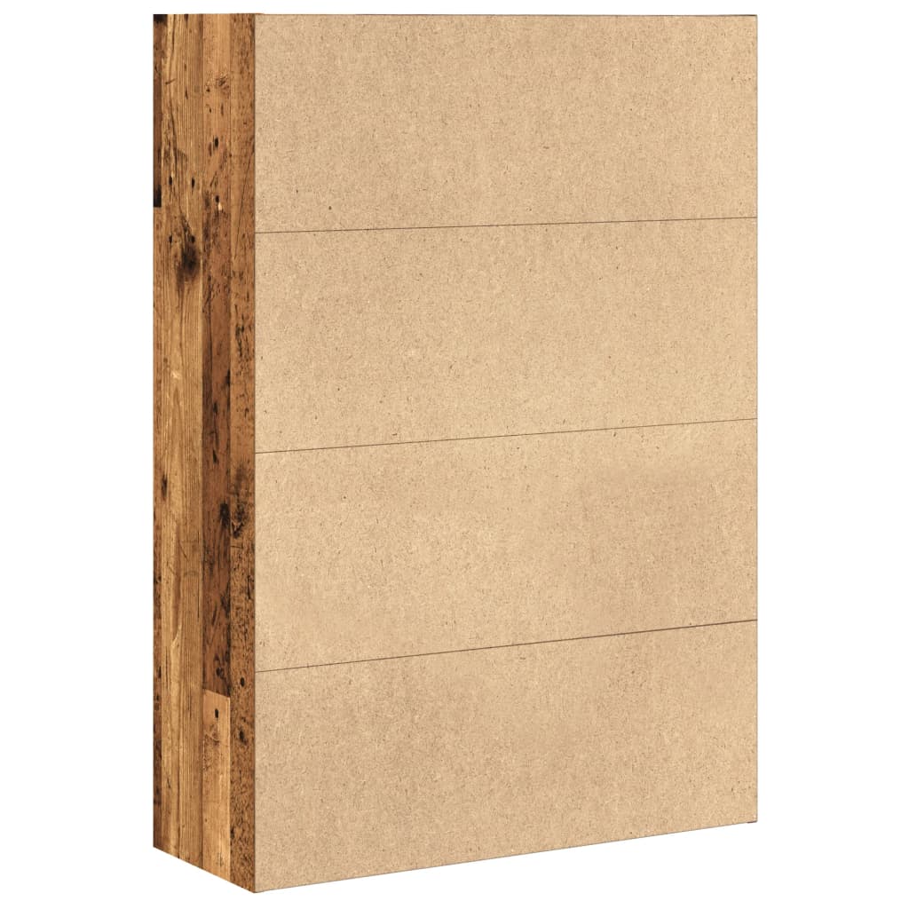 antik fa színű szerelt fa könyvespolc 80 x 30 x 114 cm