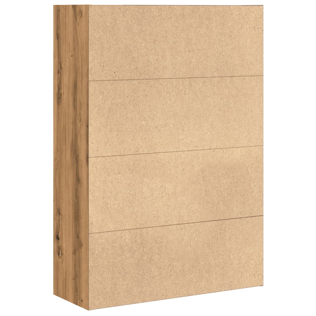 kézműves tölgy színű szerelt fa könyvespolc 80 x 30 x 114 cm