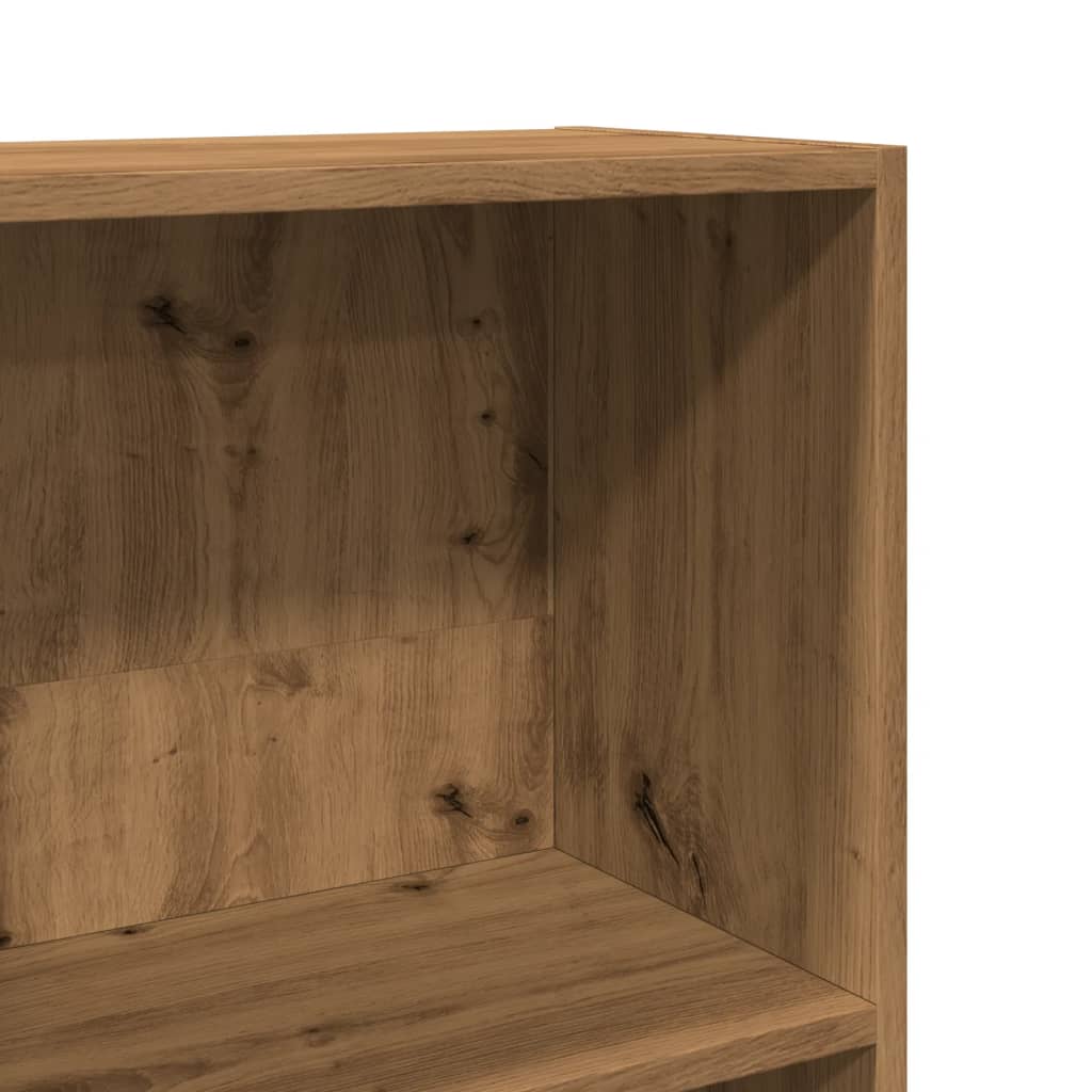 kézműves tölgy színű szerelt fa könyvespolc 80 x 30 x 114 cm