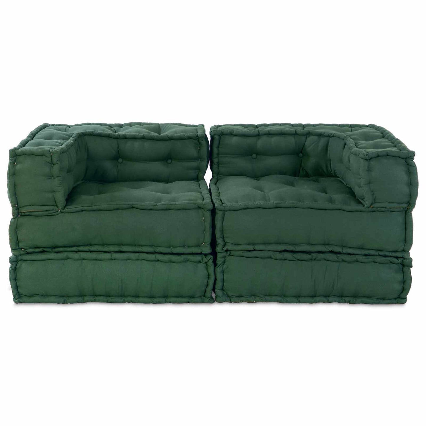 Moduláris Kanapé Egység 2 pcs Zöld 140 x 70 x 56 cm Szövet