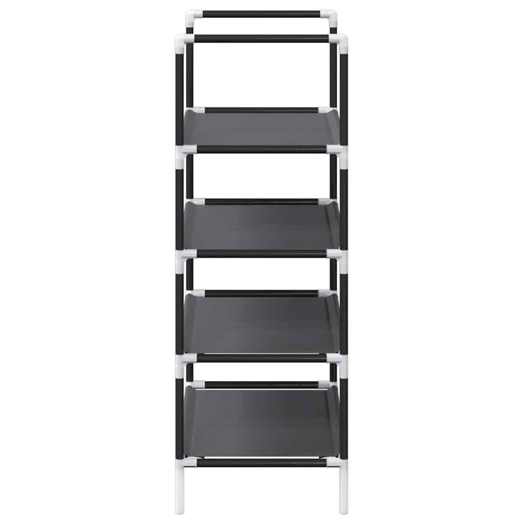 fekete nem szőtt szövetből cipőállvány 4 szintes 44x28x77 cm