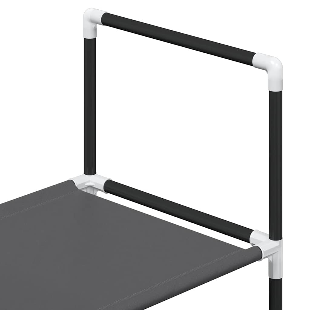 fekete nem szőtt szövetből cipőállvány 4 szintes 44x28x77 cm