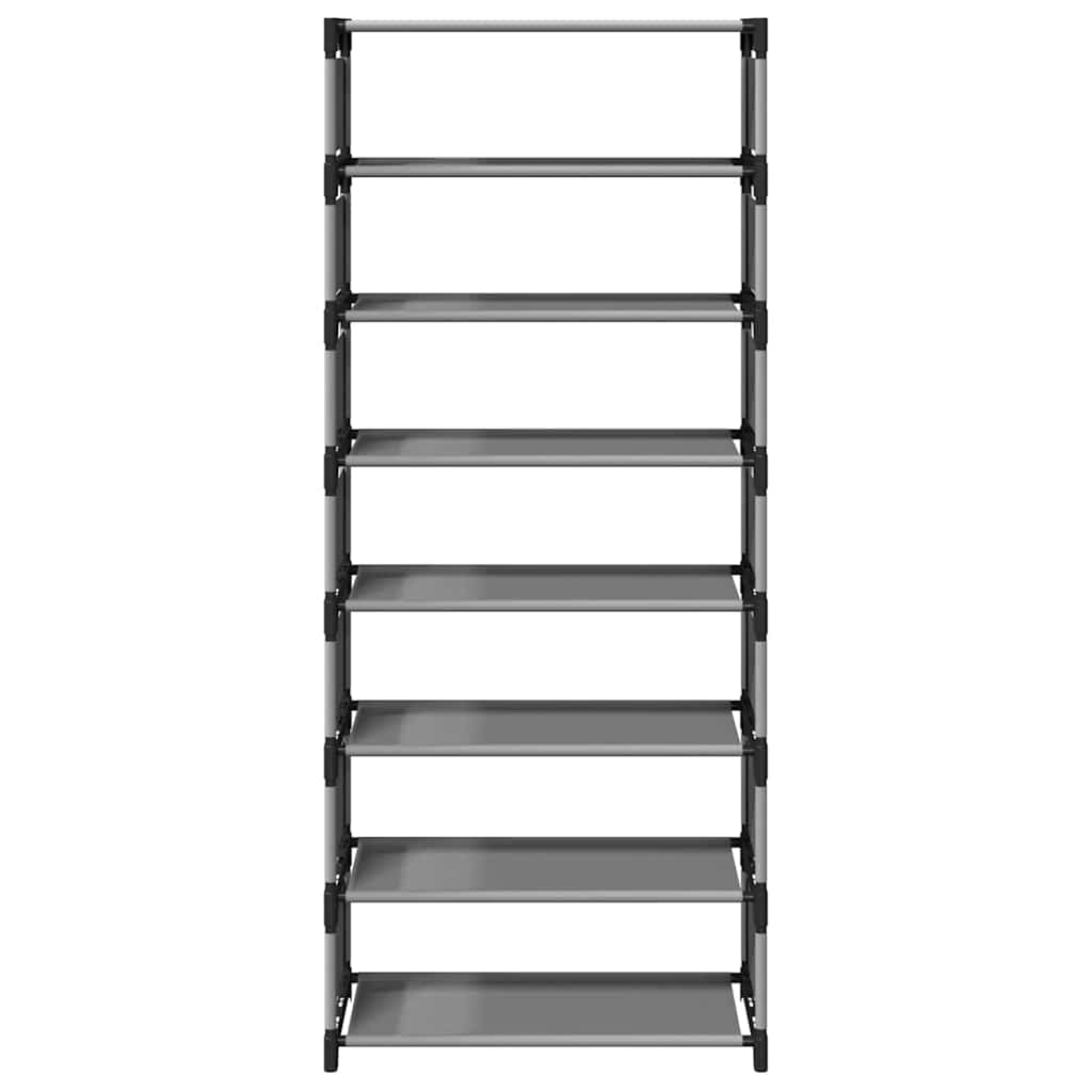 fekete nem szőtt szövetből cipőállvány 8 szintes 54x28x124 cm