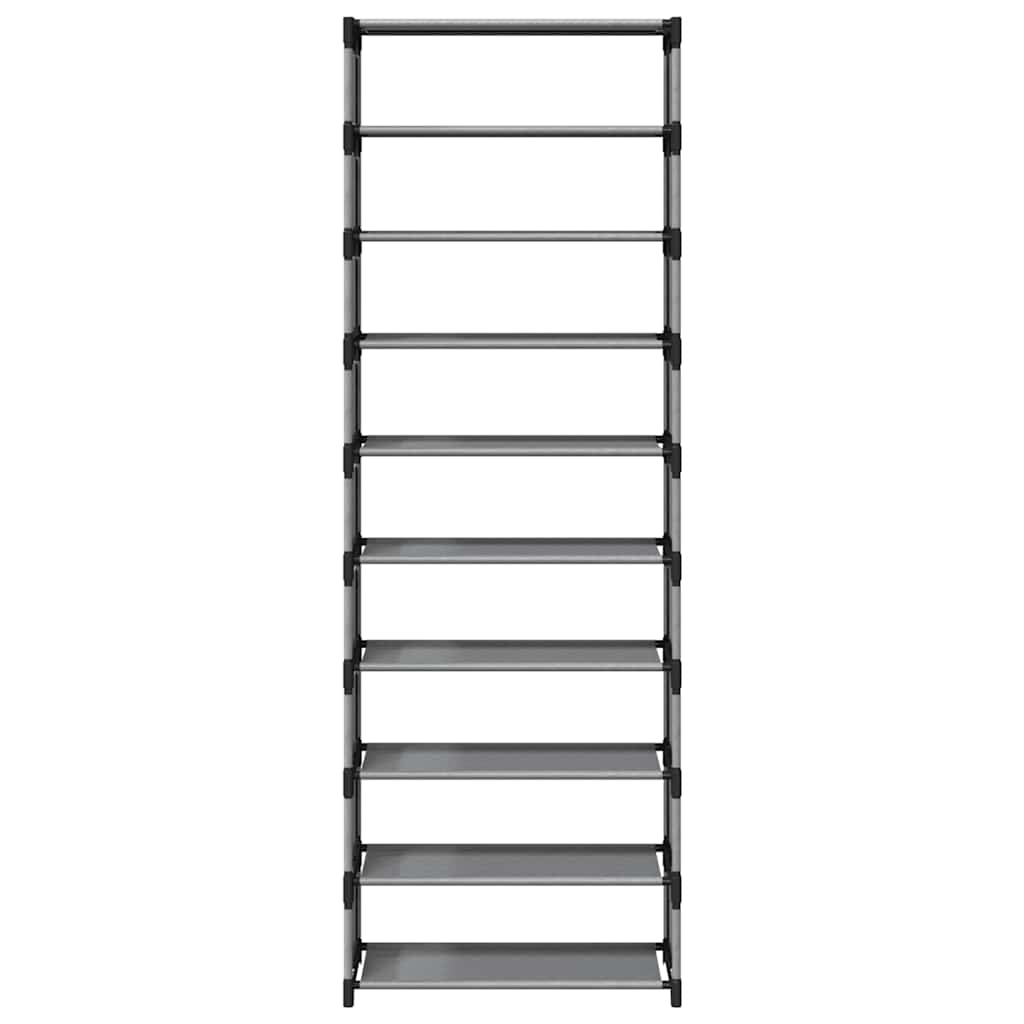 szürke nem szőtt szövetből cipőállvány 10 szintes 54x28x158 cm