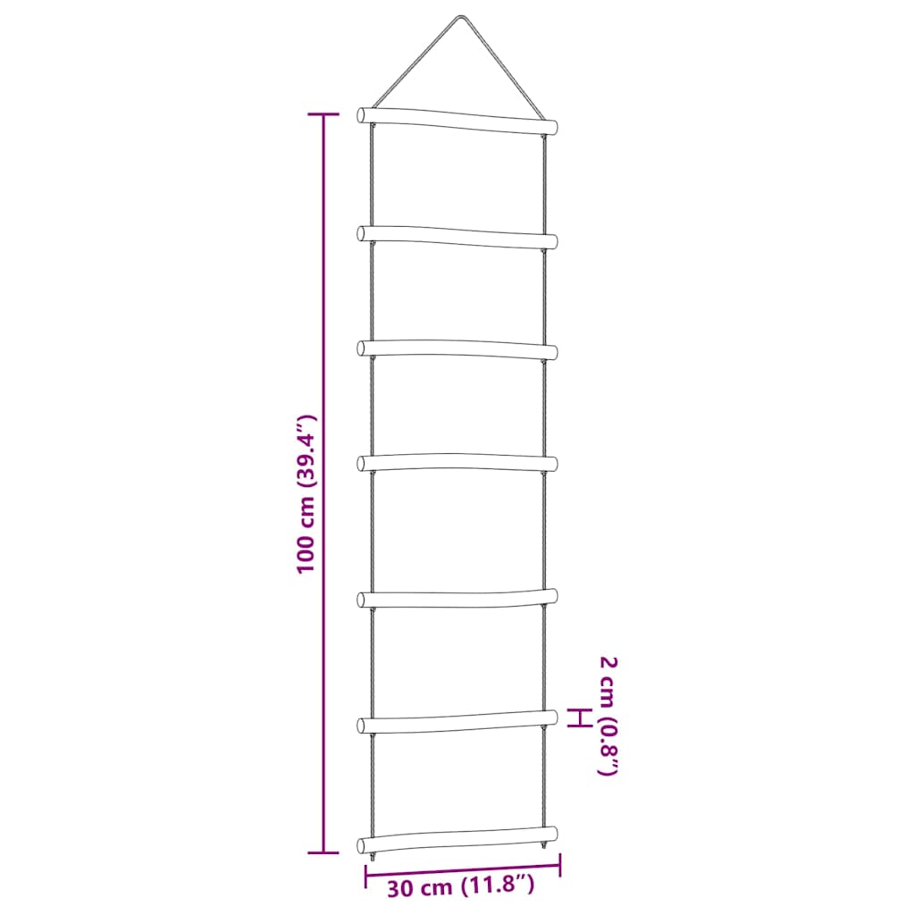 Fali dekorációk létra alakú 2 db 30x100 cm natúr ág